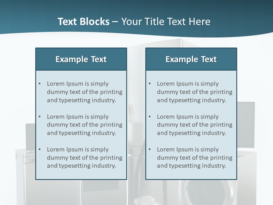A Bunch Of Appliances That Are In A Room PowerPoint Template