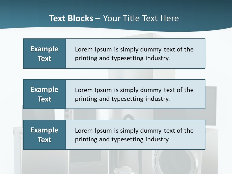 A Bunch Of Appliances That Are In A Room PowerPoint Template