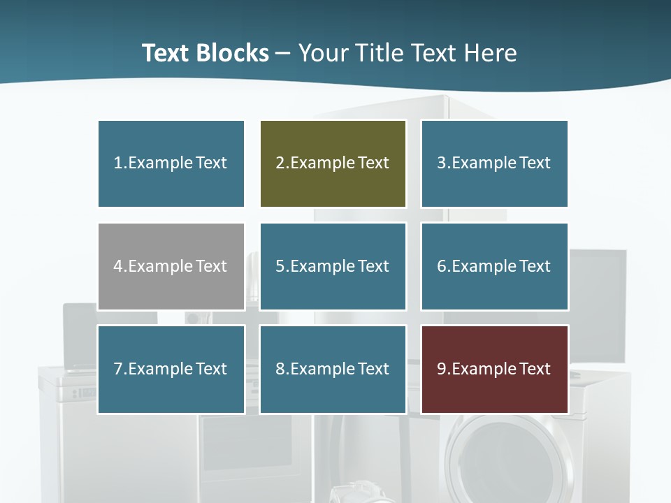 A Bunch Of Appliances That Are In A Room PowerPoint Template