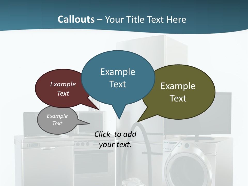 A Bunch Of Appliances That Are In A Room PowerPoint Template