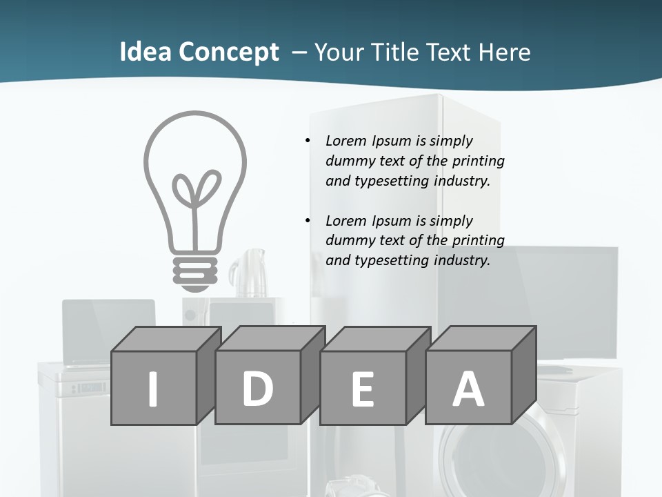 A Bunch Of Appliances That Are In A Room PowerPoint Template
