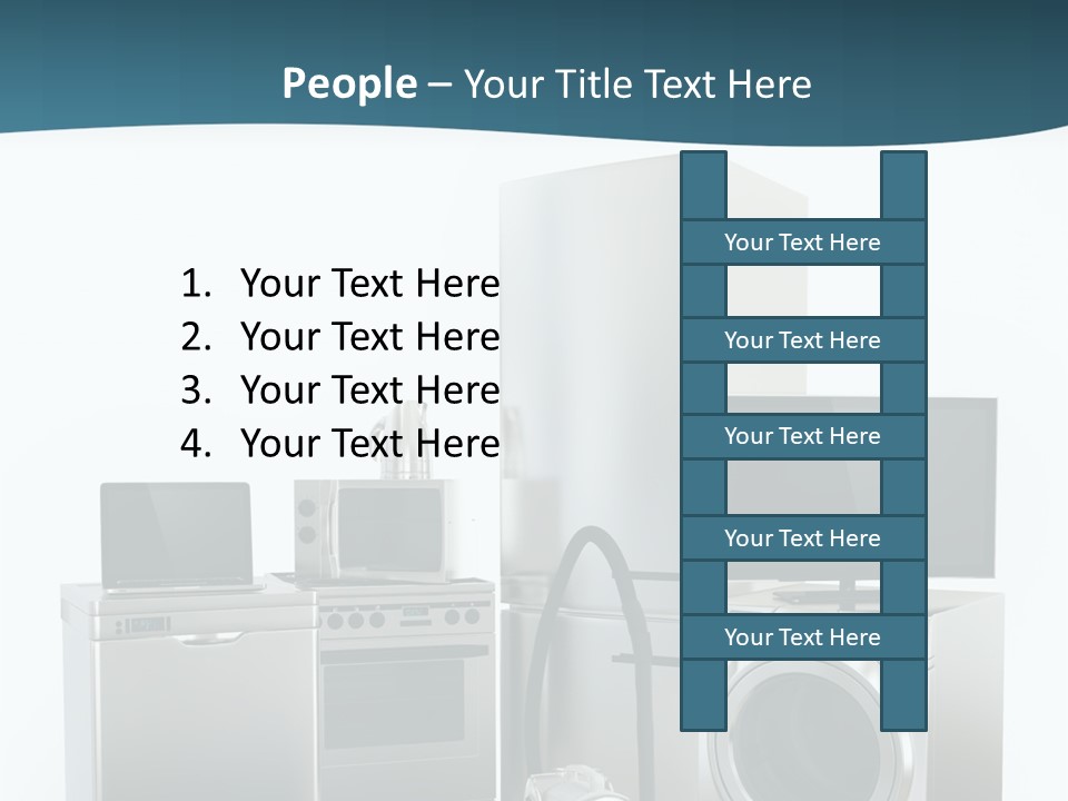 A Bunch Of Appliances That Are In A Room PowerPoint Template