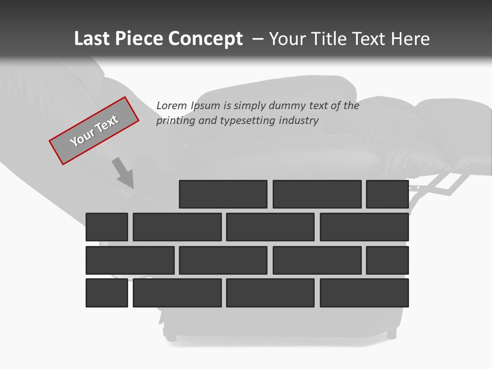 A Black Reclining Chair With A Name On It PowerPoint Template