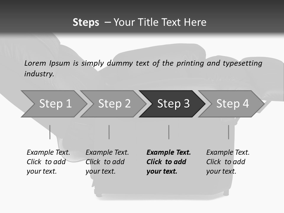 A Black Reclining Chair With A Name On It PowerPoint Template