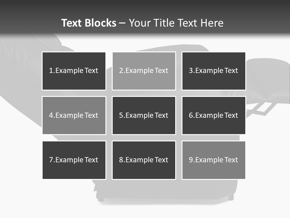 A Black Reclining Chair With A Name On It PowerPoint Template