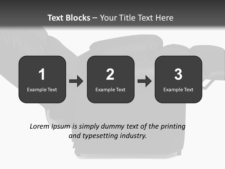 A Black Reclining Chair With A Name On It PowerPoint Template