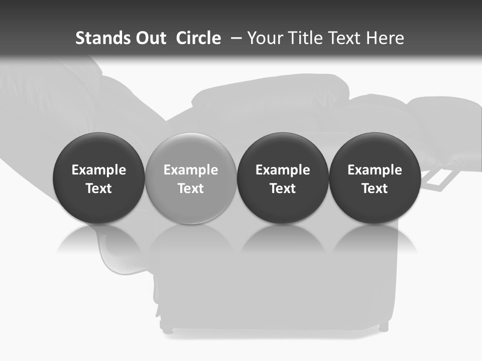 A Black Reclining Chair With A Name On It PowerPoint Template