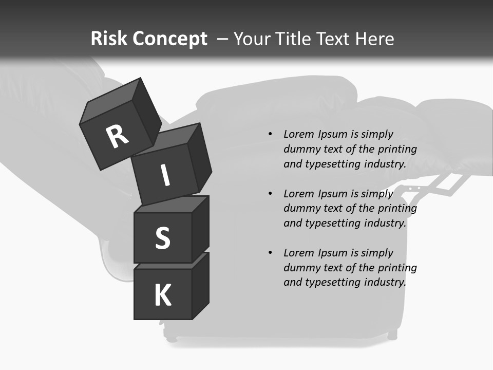 A Black Reclining Chair With A Name On It PowerPoint Template