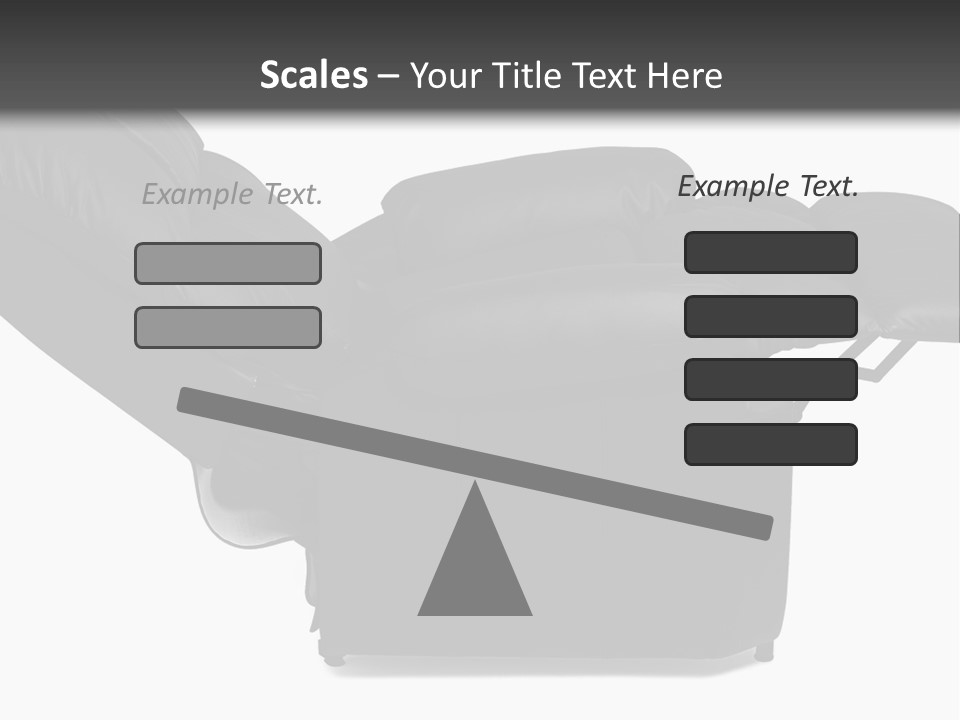 A Black Reclining Chair With A Name On It PowerPoint Template