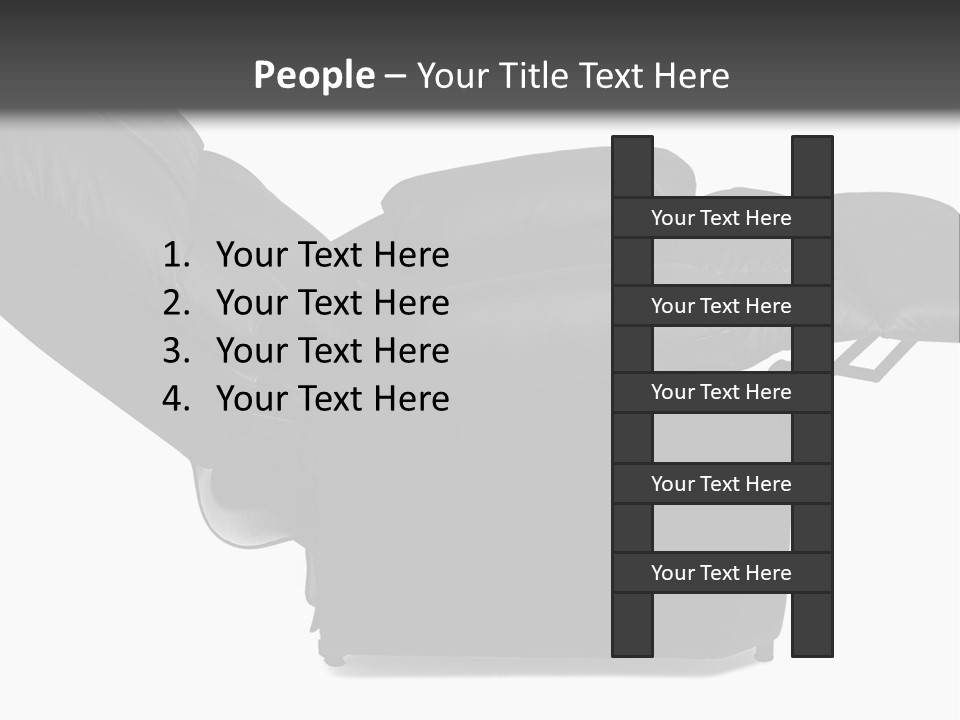 A Black Reclining Chair With A Name On It PowerPoint Template