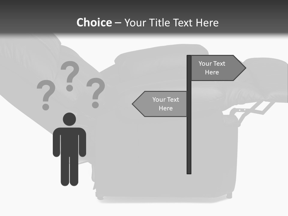 A Black Reclining Chair With A Name On It PowerPoint Template