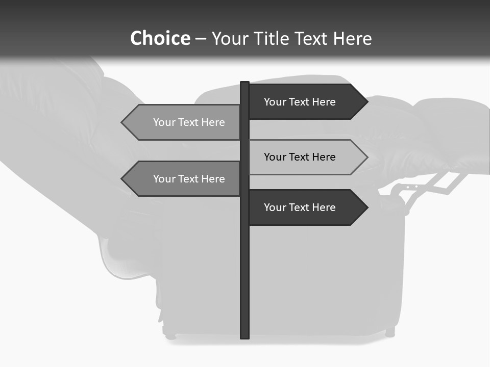 A Black Reclining Chair With A Name On It PowerPoint Template