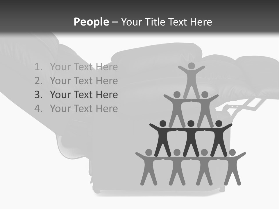 A Black Reclining Chair With A Name On It PowerPoint Template