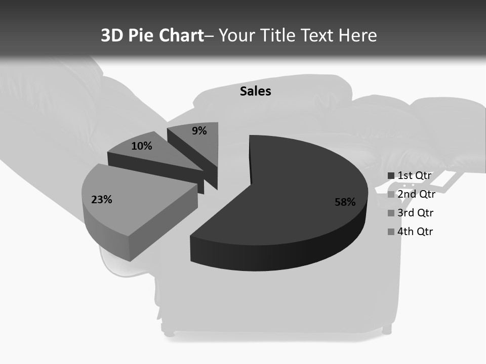 A Black Reclining Chair With A Name On It PowerPoint Template