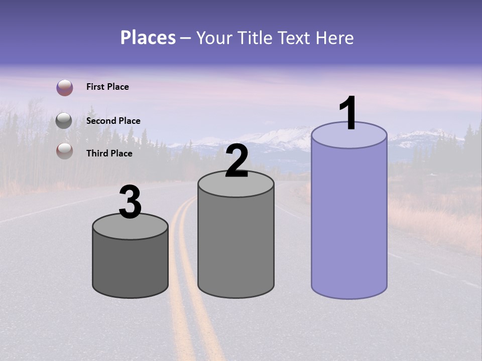 A Road With A Mountain In The Background PowerPoint Template