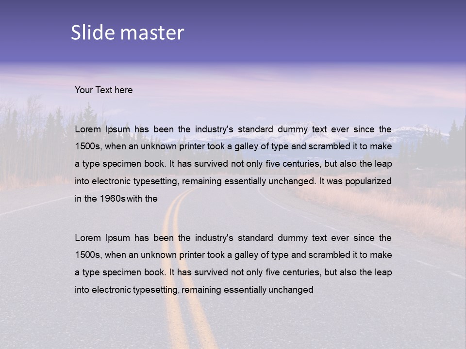 A Road With A Mountain In The Background PowerPoint Template