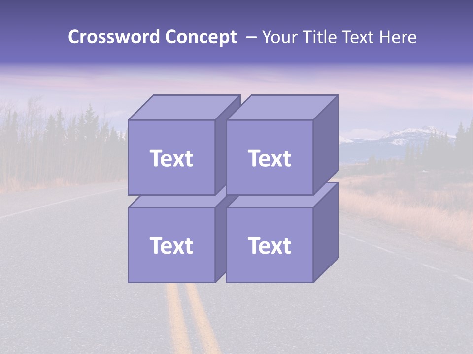 A Road With A Mountain In The Background PowerPoint Template