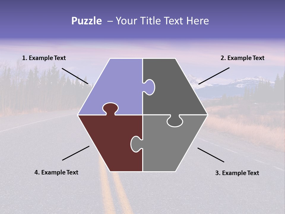 A Road With A Mountain In The Background PowerPoint Template