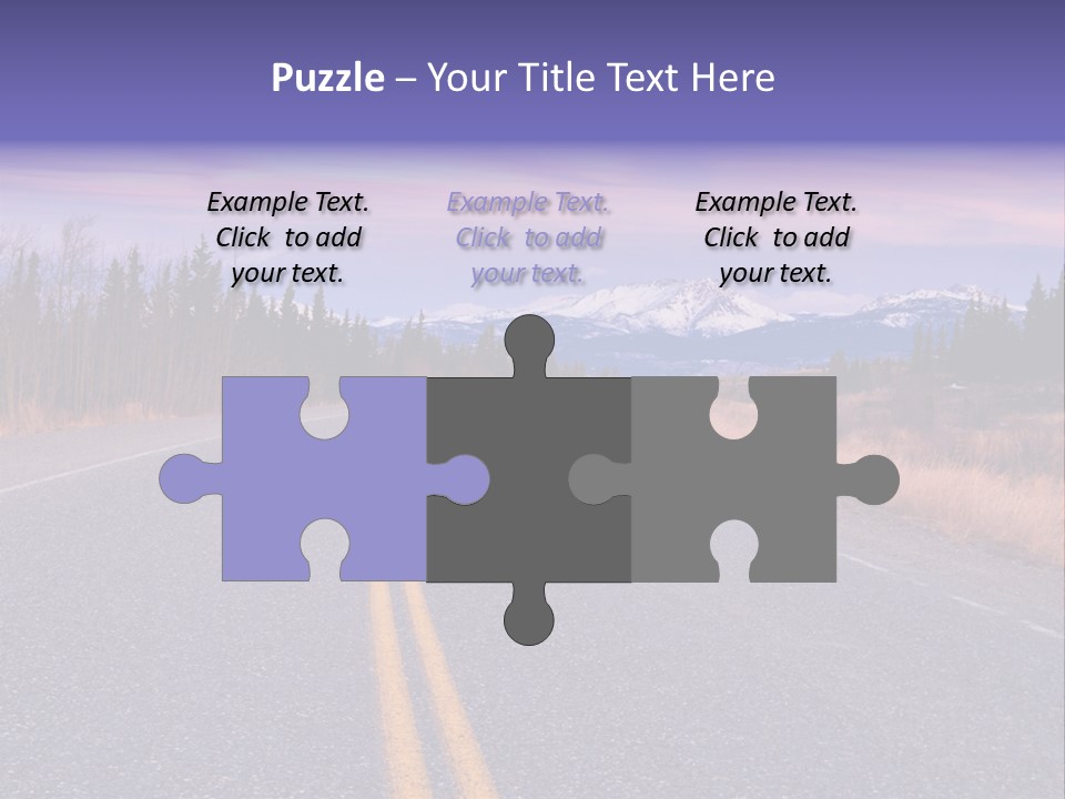 A Road With A Mountain In The Background PowerPoint Template