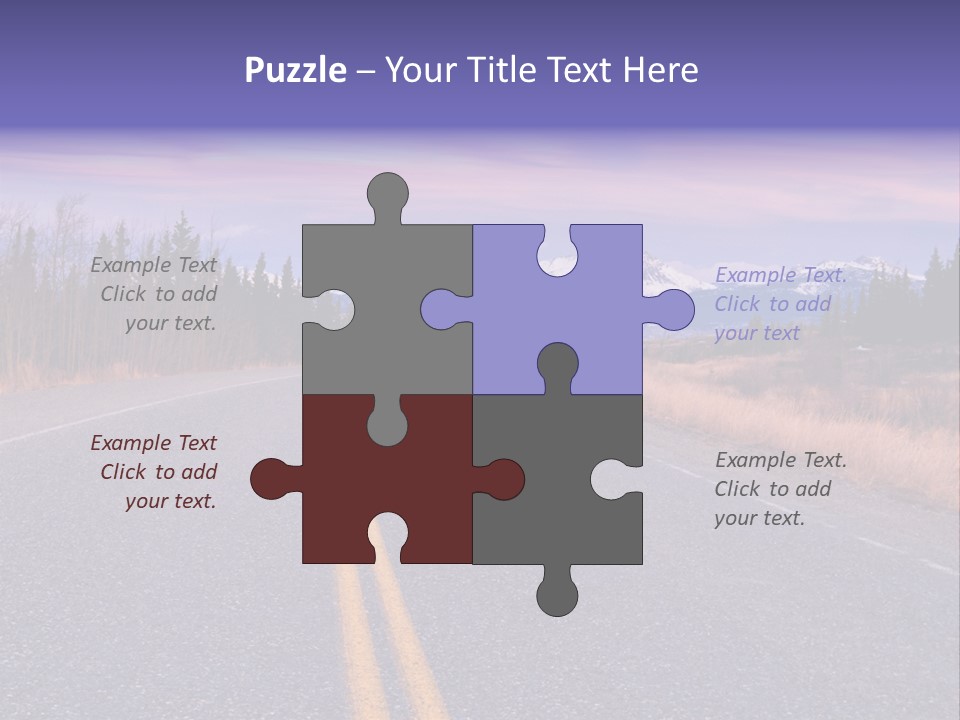 A Road With A Mountain In The Background PowerPoint Template