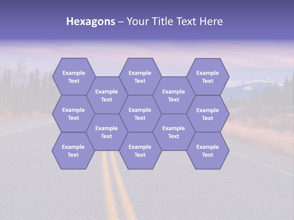 A Road With A Mountain In The Background PowerPoint Template