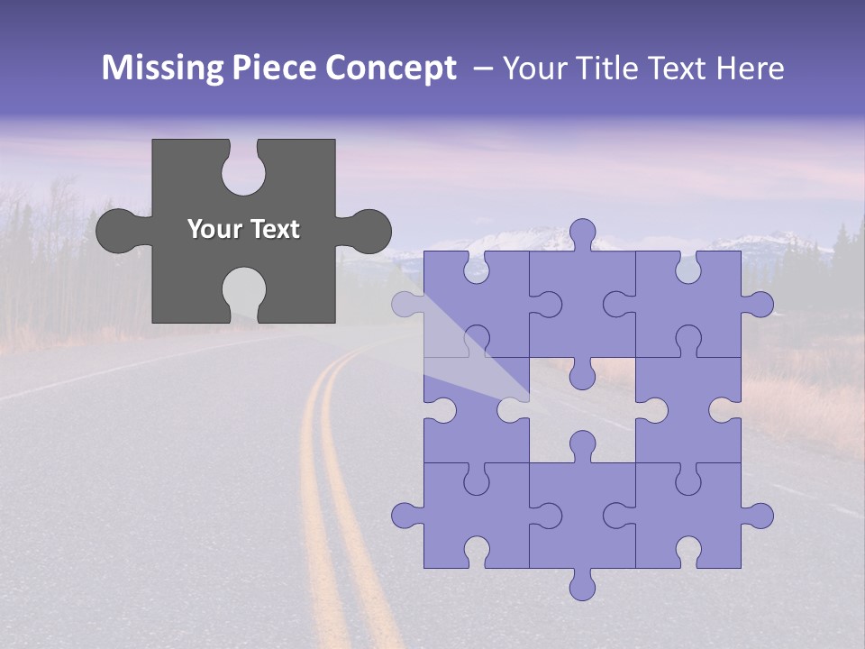 A Road With A Mountain In The Background PowerPoint Template