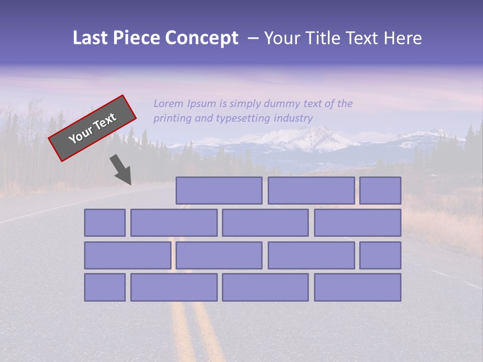 A Road With A Mountain In The Background PowerPoint Template