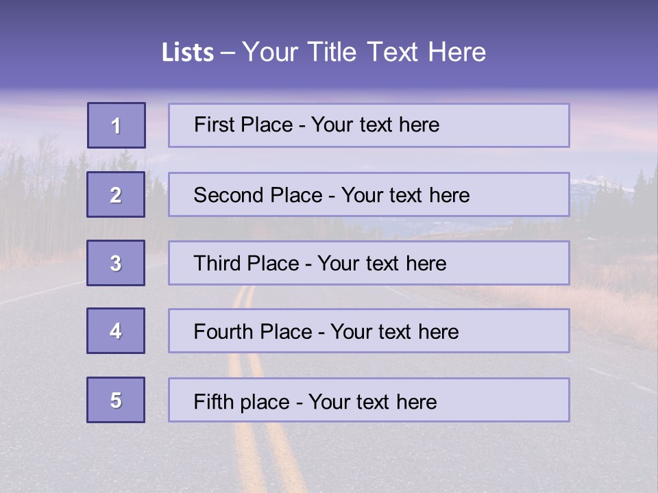A Road With A Mountain In The Background PowerPoint Template