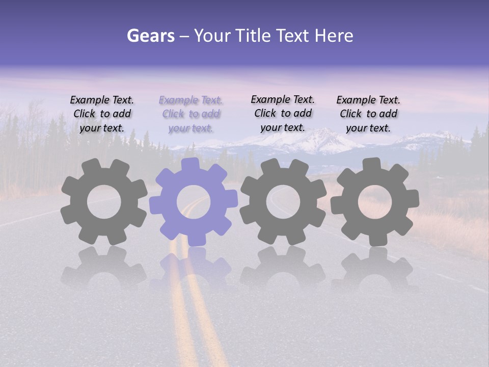 A Road With A Mountain In The Background PowerPoint Template