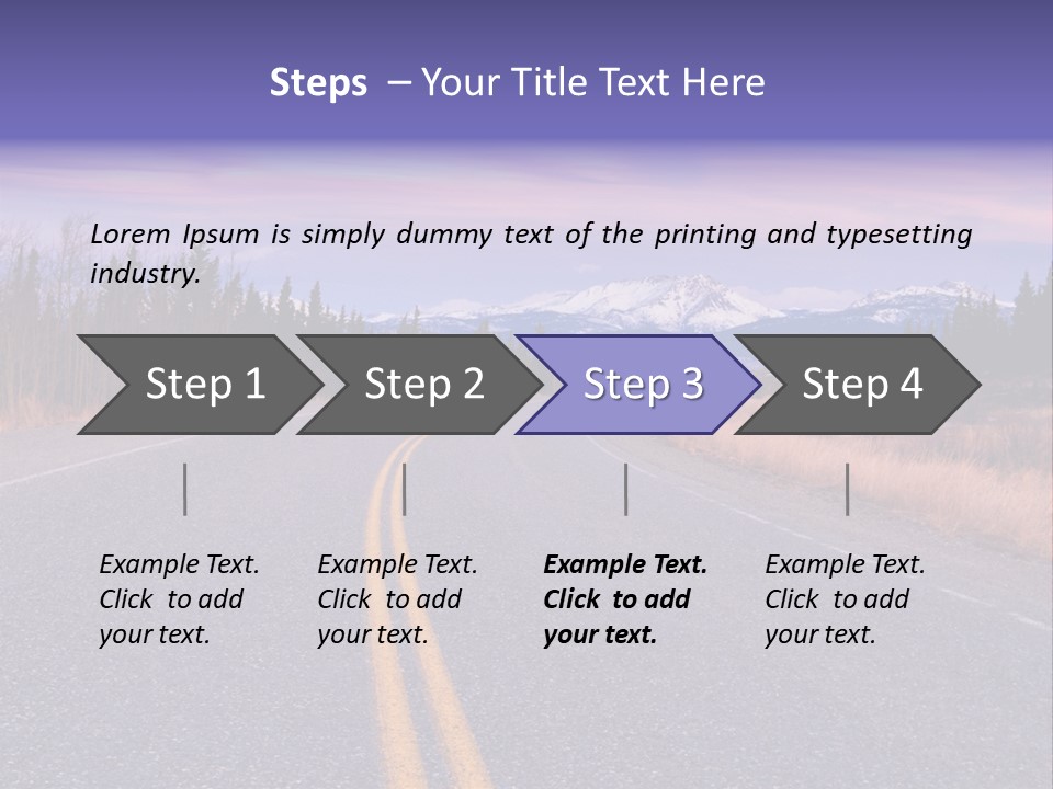 A Road With A Mountain In The Background PowerPoint Template