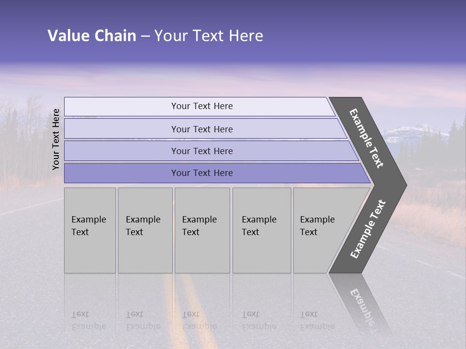A Road With A Mountain In The Background PowerPoint Template