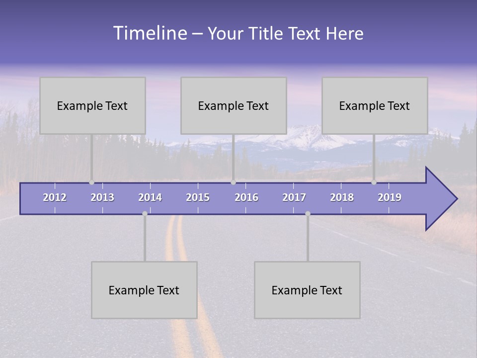 A Road With A Mountain In The Background PowerPoint Template