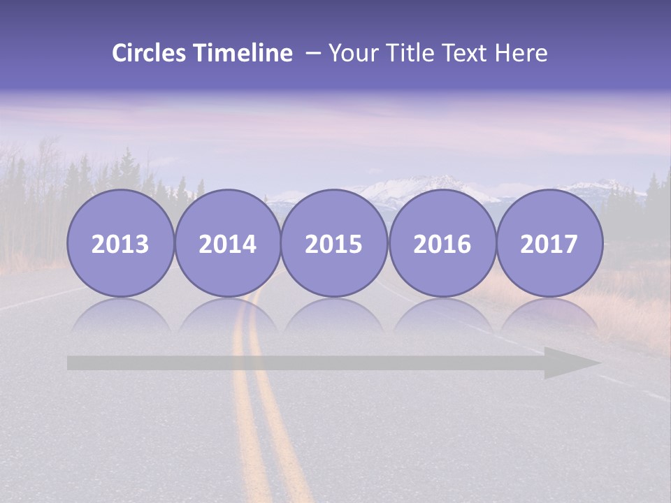 A Road With A Mountain In The Background PowerPoint Template