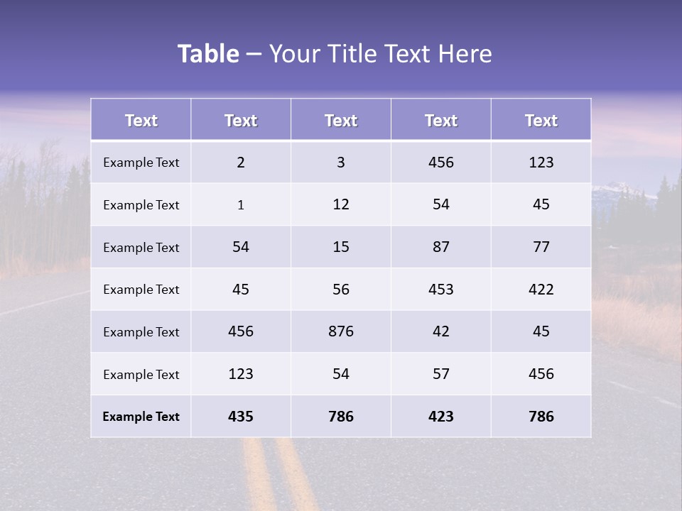 A Road With A Mountain In The Background PowerPoint Template