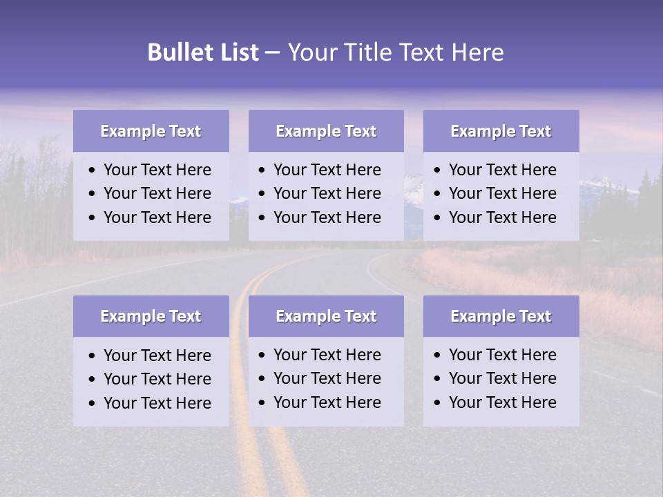 A Road With A Mountain In The Background PowerPoint Template