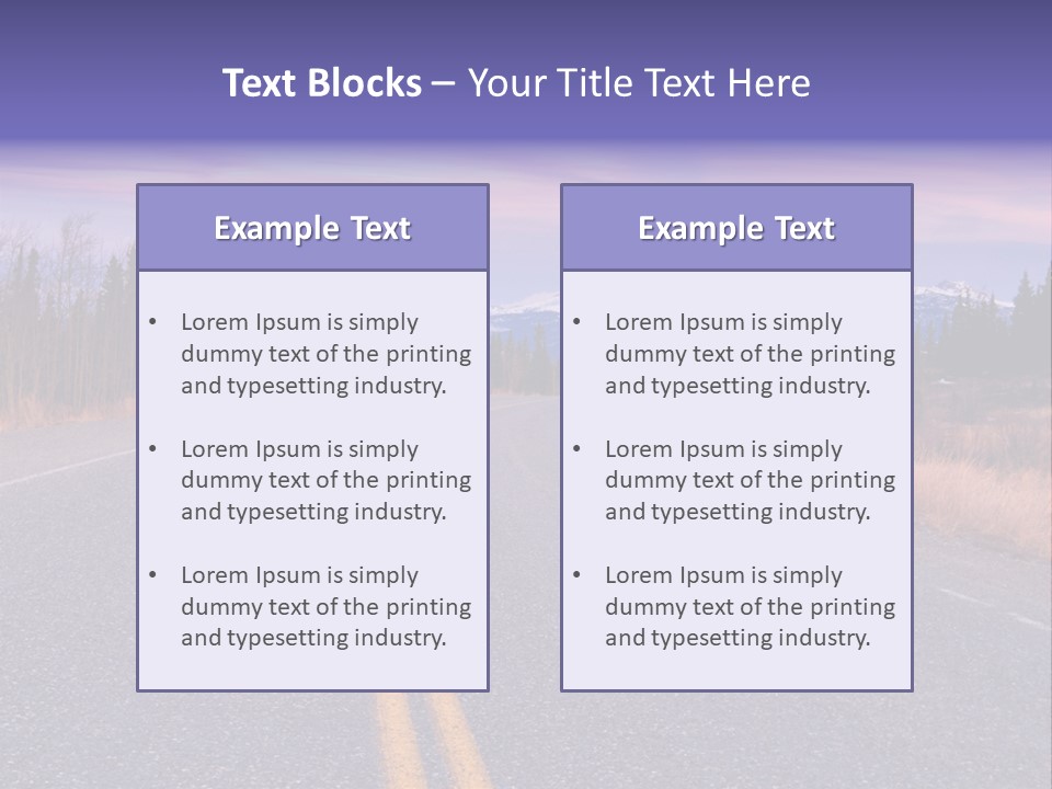 A Road With A Mountain In The Background PowerPoint Template