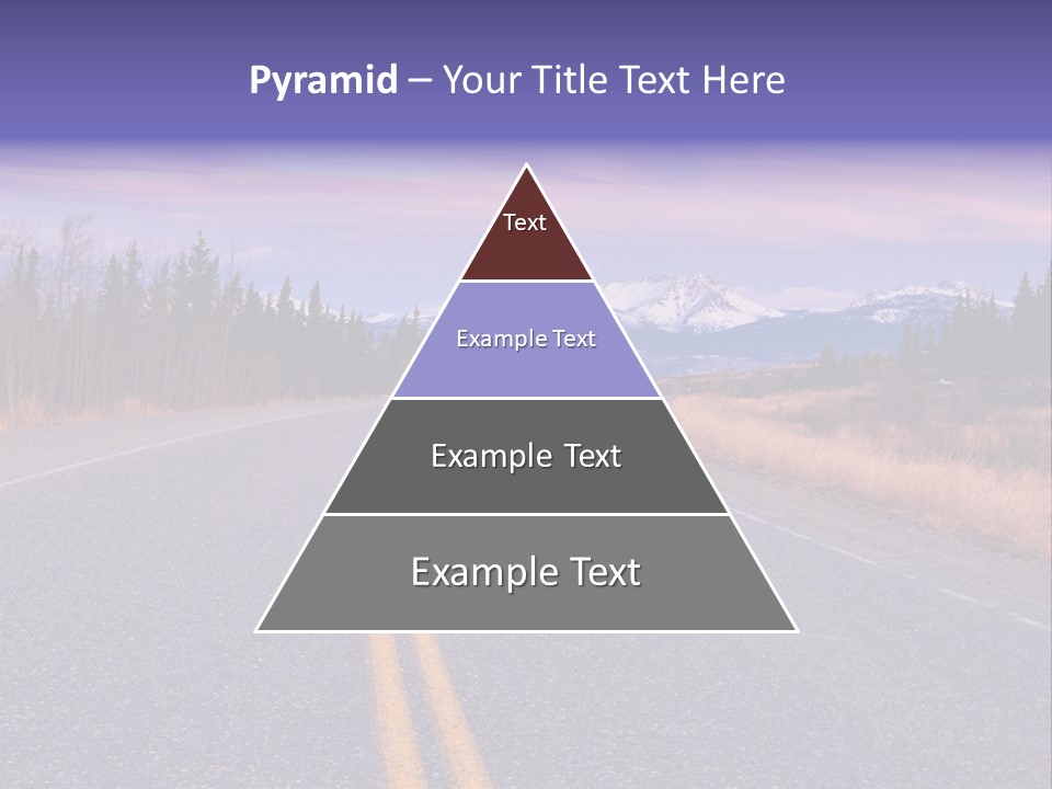 A Road With A Mountain In The Background PowerPoint Template