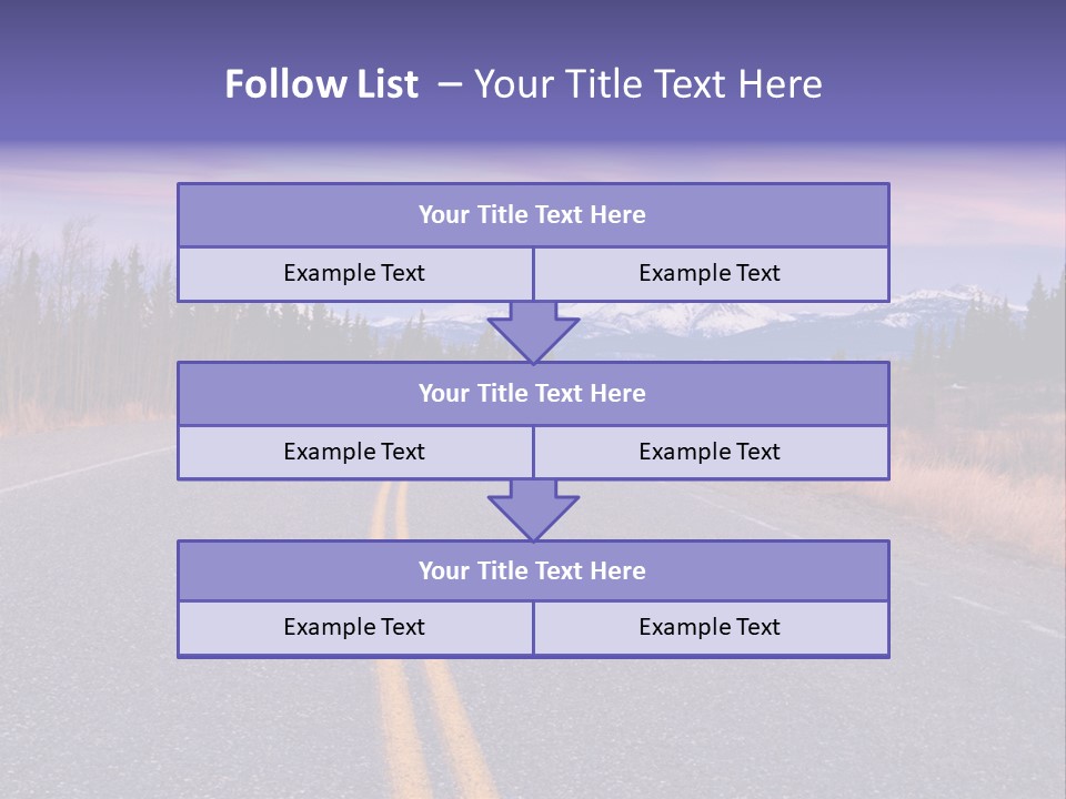 A Road With A Mountain In The Background PowerPoint Template