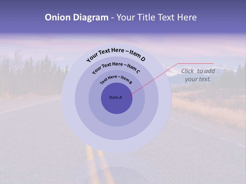 A Road With A Mountain In The Background PowerPoint Template