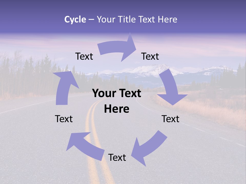 A Road With A Mountain In The Background PowerPoint Template