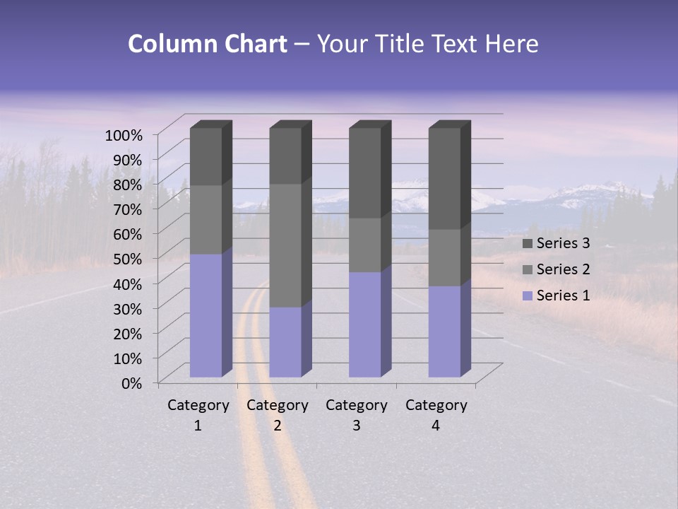 A Road With A Mountain In The Background PowerPoint Template