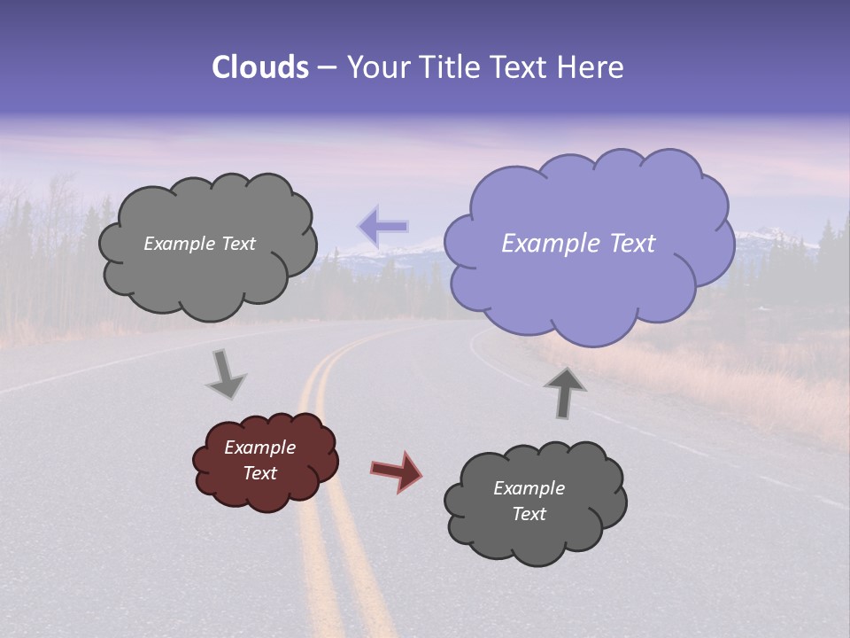 A Road With A Mountain In The Background PowerPoint Template