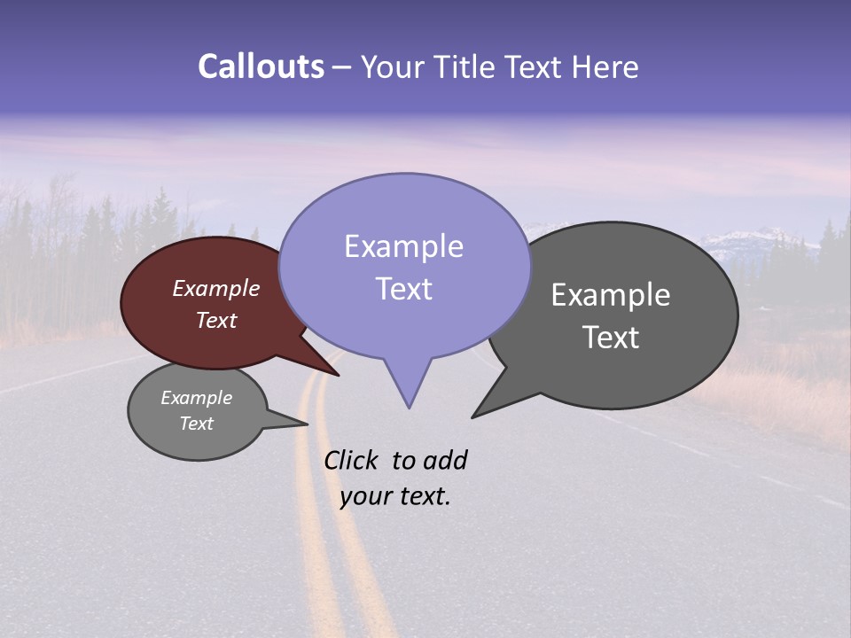 A Road With A Mountain In The Background PowerPoint Template