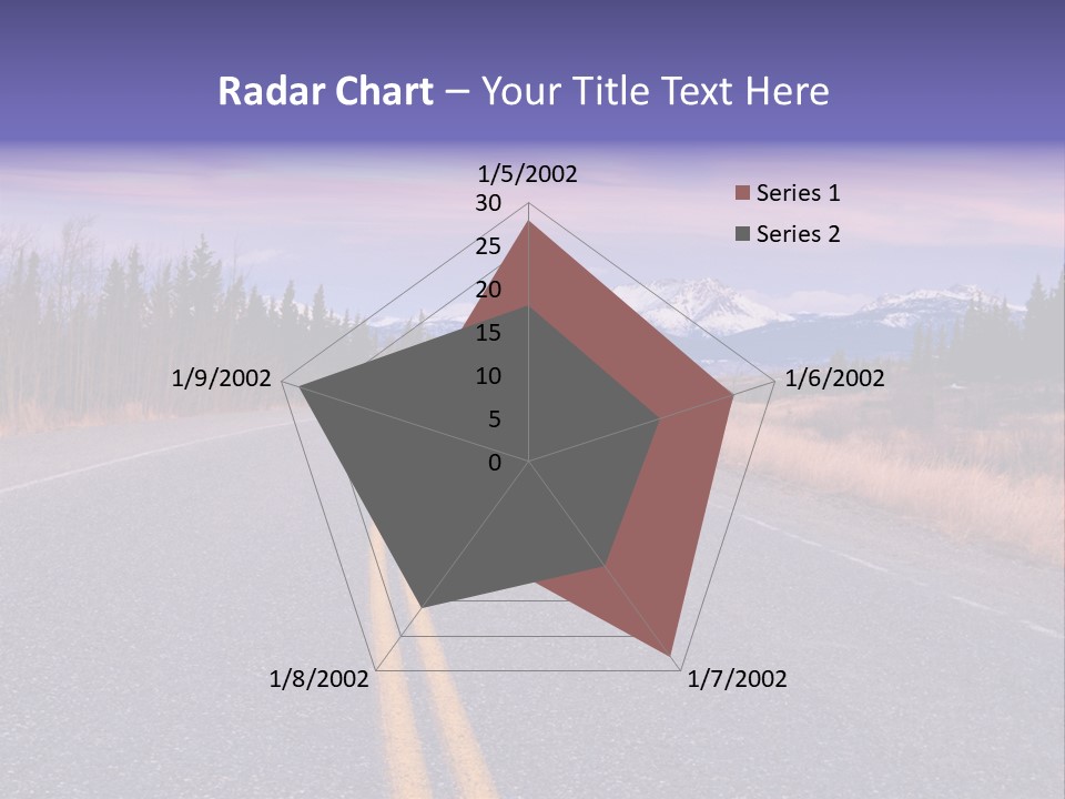 A Road With A Mountain In The Background PowerPoint Template