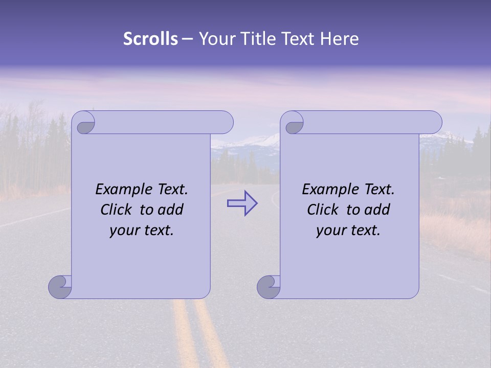 A Road With A Mountain In The Background PowerPoint Template