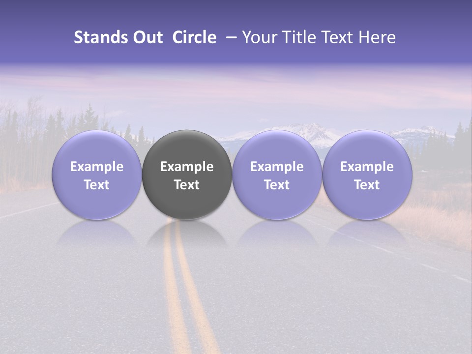 A Road With A Mountain In The Background PowerPoint Template