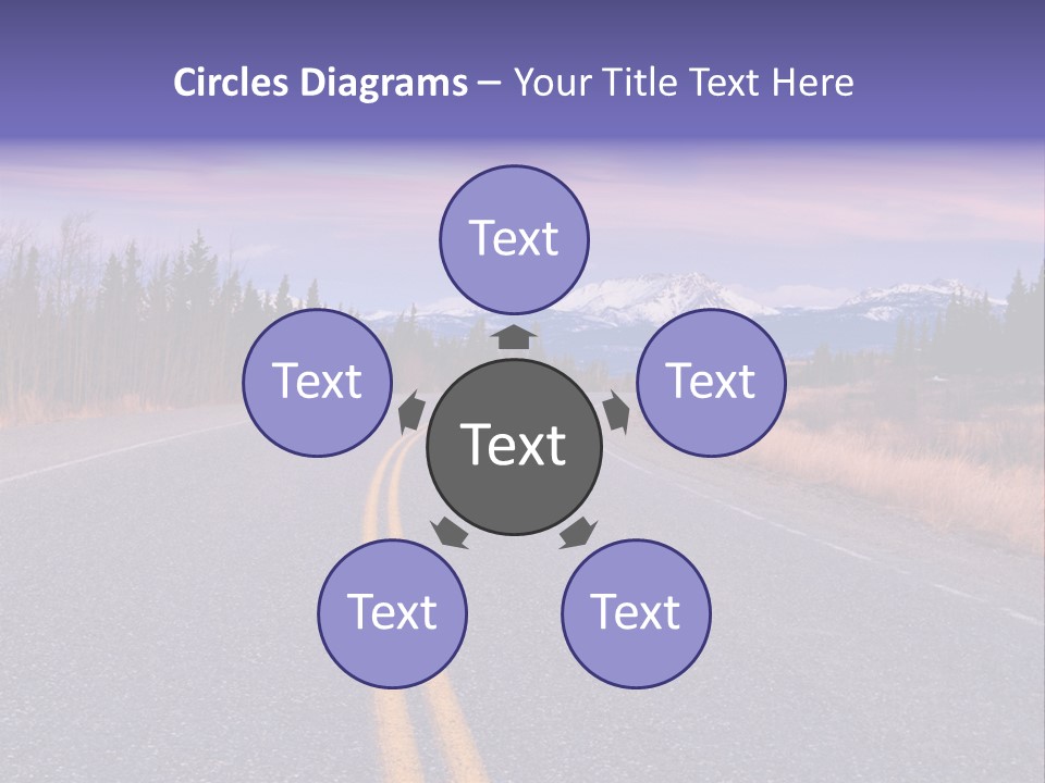 A Road With A Mountain In The Background PowerPoint Template