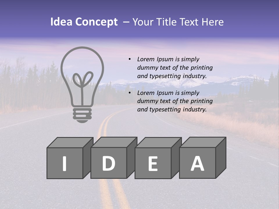 A Road With A Mountain In The Background PowerPoint Template