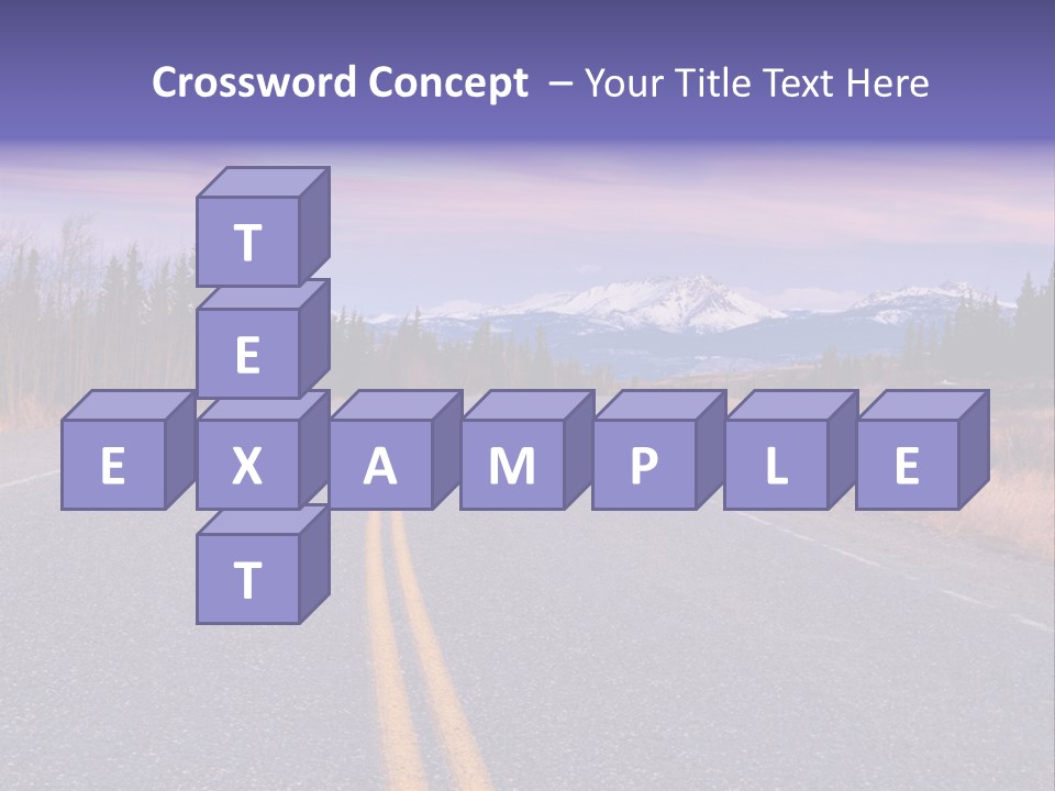 A Road With A Mountain In The Background PowerPoint Template