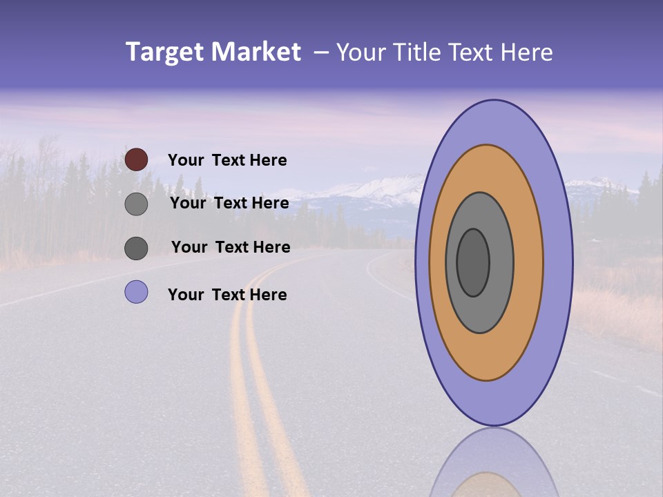 A Road With A Mountain In The Background PowerPoint Template